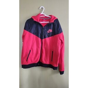 nike full zip hoodie men XL Red/black